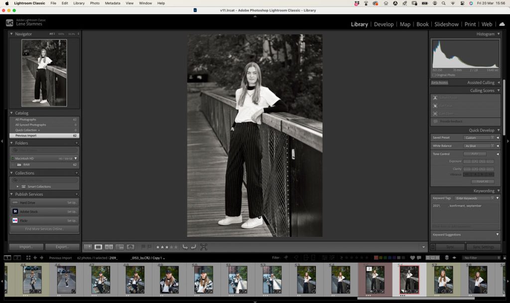 Konfirmant fotografering etterarbeid i lightroom - her får bildene liv 